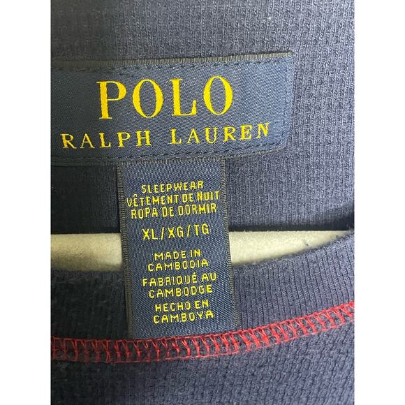 Polo Ralph Lauren Navy Blue Mens Sleepwear Shirt Size XL - Picture 2 of 5